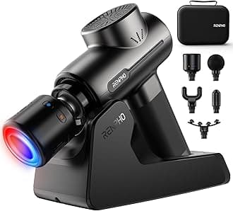 Massage Gun with Charging Stand, Percussion Muscle Deep Tissue with Heat and Cold Head, Electric Handheld Massager Gun, Muscle Massager Gun for Men and Women, Active+ Thermacool Deluxe