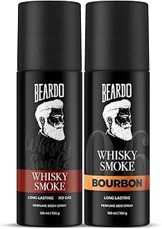 Whisky Smoke & Bourbon Perfume Body Spray (Set of 2) Spicy, Woody Oudh Deo for Men Long Lasting |Date night Deodorant for Men | Fresh Scent | Valentines day gift for husband | Gift for boyfriend | Gift for Men