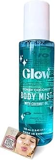 Glow Perfume Mist Spray 250ml - Long-Lasting Body & Hair Fragrance, Premium Scented Body Mist Sprays for Women, Made in the UK - Includes ShopZee Skincare eBook (Honey Coconut)