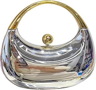 Acrylic Handbags for Women Cute Acrylic Clutch Small Unique Purse Trendy Metal Evening Bag for Party Cocktail