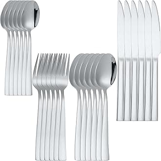 Silverware Set for 1, 4-Piece 18/10 Stainless Steel Flatware Set,Forged Cutlery Set Matte Finish for Home,Restaurant and Parties, Dishwasher Safe. (24, Silver)