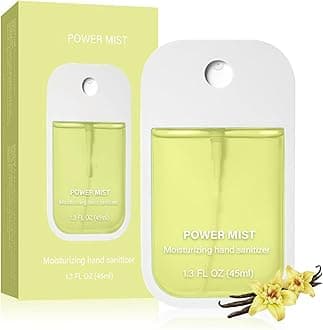 Power Mist Hand Sanitizer - Light Scents Pocket Sanitizer Spray Travel Size, No Alcohol Smell, 500+ Sprays Hydrating, Non-sticky 1.6 FL OZ (Vanilla)