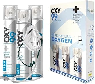 - Natural Oxygen Cylinder 3 Pack 18 Liters with Mask, Tube & Elastic Strap - Oxygen Cylinder For Home, Portable Oxygen For Athletes, Oxygen Can For Trekking & Hiking Adventure, ING. BOSCHI ITALY