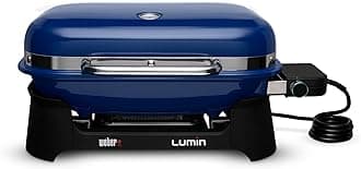 Weber Lumin Electric Grill, Deep Ocean Blue, with Lumin Grill Stand