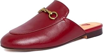 Women's Mules Low Heel Flats Leather Slip On Backless Sandals for Girls Lady Work Slides