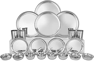 Shri & Sam Stainless Steel Dinner Set, 24 Pieces, 4 People