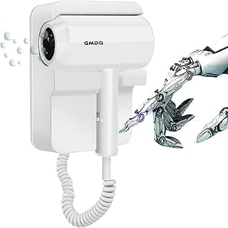 Hotel Wall Mounted Hair Dryer for Bathroom,Restroom Professional Blow Dryer,with Stand Rack,Specialised Motor for Salon,Fast Drying - Gifts【Massage air Cushion Comb,Screws+3M Adhesive】