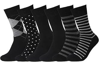 7DayOtter 98% Cotton Rich Dress Socks for Business Mens Womens Casual Socks 6Pack