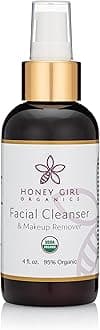 Honey Girl Organics Facial Cleanser, USDA Organic Cleanser & Makeup Remover w/Beeswax, EVOO & Lemon Oil. Remove Dirt, Balance Skin, Ease Inflammation. Naturally has pollen, propolis, royal jelly. 4oz