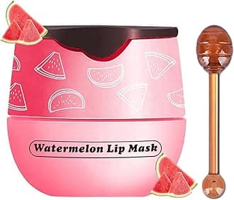 Bee Lip Balm Honey Pot, Watermelon Sleeping Lip Mask Overnight Hydrating Dry and Crack Lip Exfoliator Scrubs Propolis Lip Balm (Watermelon)