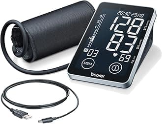 Beurer BM58 Upper Arm Blood Pressure Monitor | Certified medical device | Software compatible for on-going health monitoring | Arrhythmia detection | Colour-coded WHO risk indicator