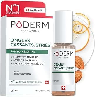 PODERM 100 Natural Nail Repair - Revitalizes Damaged and Split Nails with Hydrating Exfoliating Formula Effective Nail care Also Acts as a Nail Strengthener for Damaged Nails Swiss Made.