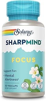 SharpMind Focus, Mental Alertness Nootropic Supplement, Memory Support, Each Capsule with Cognizin Citicoline, Vegan, 60 Day Money Guarantee, 30 Serv 30 Vegetarian Capsules Pills
