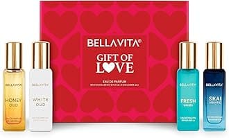 Bella Vita Luxury Unisex Perfume Gift Set 20ml x 4 for Valentine | SKAI, FRESH, WHITEOUD, HONEY OUD Perfume | Long Lasting Perfume for Men & Women