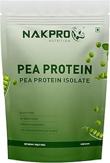 NUTRITION 100% Pea Protein Isolate, Unflavoured - 500g | 28.8g Protein| Plant Based Protein Powder| All Essential Amino Acids for Muscle Support and Recovery