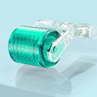 Derma Roller Microneedle Roller for Face, 0.25mm Titanium Real Needle | 192 Micro Roller For Women and Men (White)