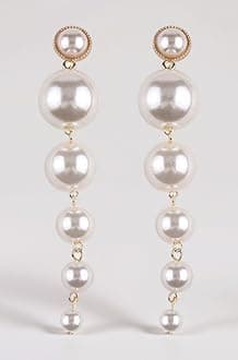 Shining Diva Fashion Women's Stylish Long Gold Plated Drop Earrings (White; 9900er)