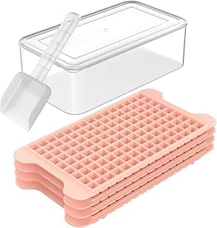 Mini Ice Cube Tray for Freezer: FDDBI Small Ice Trays for Freezer with Bin - 117×4PCS Easy Release Nugget Ice Tray - Crushed Ice Tray with Ice Container