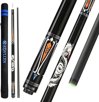KONLLEN Carbon Fiber Pool Cue Stick 58-inch Professional Pool Sticks for Adults Full Carbon Technology Low Deflection Pool Cue Billiard Cues with 12.5mm Tip (Easy to Control, Pro Taper, Ultra-Smooth)