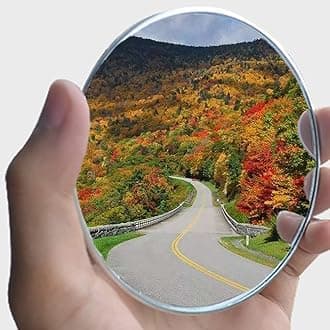 ESreake 2PCS Non-adjustable Large Stick-on Convex Blind Spot Mirror,3.75" HD Glass Big Round Convex Rear View Mirror,Strong Adhesive Mirror for Car, Van, SUV and Trucks (3-3/4"(95mm), Frameless)
