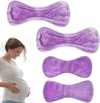 Reusable Perineal Ice Packs for Postpartum & Hemorrhoid Pain Relief, hot & Cold Pack for Women After Pregnancy, 2 Ice Pack and 2 Cover. (Purple)