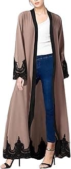 Embroidered Women Open Abaya Muslim Dress Islamic Cardigan Dubai Kaftan Robe