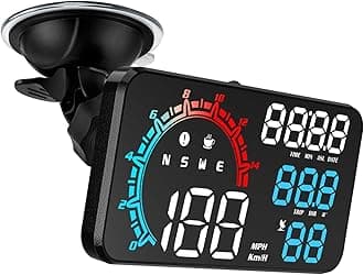 Digital GPS Speedometer ACECAR Universal Car HUD Head Up Display with Speed MPH Compass Direction Fatigue Driving Reminder Driving Distance Altitude Overspeed Alarm HD Display for All Vehicle