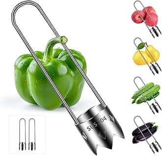 Red Bell Pepper Seed Corer,Multifunction Stainless Steel Pepper Corer Seed Remover Tool, Kitchen Utility Gadgets for Cored Bell Peppers, Apples, Pears