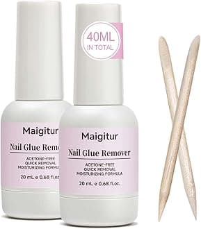 40ML Nail Glue Remover for Press On Nails - False Nails Tips - Acrylic Nails Press On Nail Remover Easy Removal Debonder for Glue on Nail Tips,Non-Acetone Nail Polish Remover