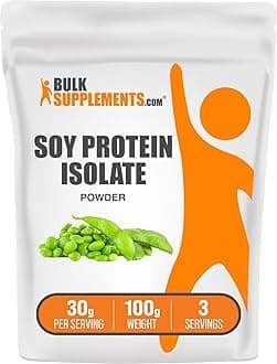 com Soy Protein Isolate Powder - Vegan Protein Powder, Unflavored - Pure & Gluten Free, 30g per Serving, 100g (3.5 oz) (Pack of 1)