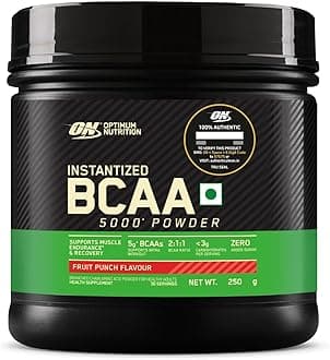 Optimum Nutrition BCAA, 5g BCAAs in 2:1:1 Ratio, 30 servings, For Muscle Recovery & Endurance, Intra workout, Informed Choice certified (250gm, Fruit Punch)
