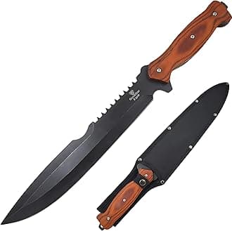 Full Tang Hunting Camping Outdoor Fix Blade Gardening Machete (Brown)