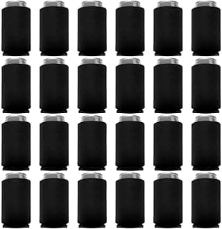 Can Cooler Sleeves Blank Poly Foam (48, Black)