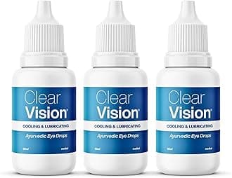 Clear Vision Eye Drop (Pack of 3) | Ayurvedic Formula | Daily Use Eye drops with Aloe Vera, Rose Water, Honey, Neem & Tulsi | 10ml