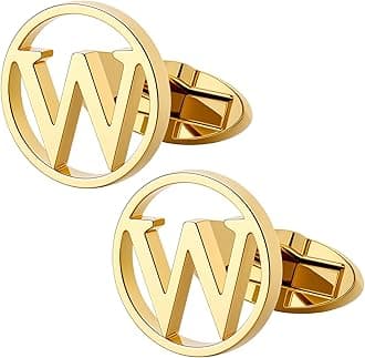 GWD Cufflinks for Men Classic Tuxedo Shirt Wedding Cuff Links Personalized Initials A-Z Gift