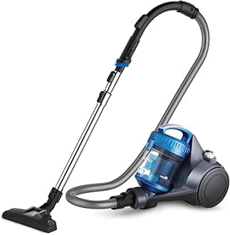 Eureka WhirlWind Bagless Vacuum Cleaner, Powerful, Compact and Lightweight, for Hard Floors and Carpets, HEPA Filter, 8 m Operating Radius, 700 W, 1.5 L, Blue
