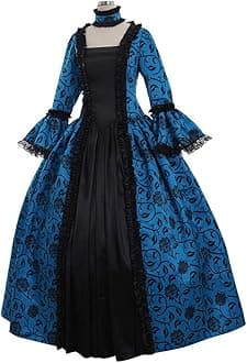 1791's lady Women's Victorian Rococo Dress Inspration Maiden Costume Blue M
