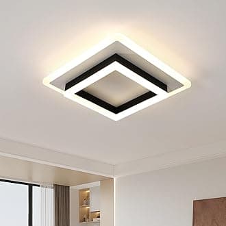 Comely Modern Square 30W 4500K LED Ceiling Light, 30x30x7cm, Black + White, 3300LM, Bedroom, Living Room, Dining etc.