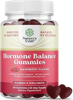 Hormone Balance for Women Gummies of All Ages - PMS Support Supplement for Women to Regulate Menstrual Cycle & Hormonal Balance Menopause & Mood Swings with Vitamin B6 & Dong Quai - 60 Chews
