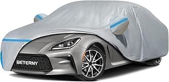 Car Cover for 2013-2025 Toyota GR86/Subaru BRZ, Waterproof Custom-fit All Weather Sun Rain UV Dust Snow Protection Outdoor GR86 Full Car Cover with Door Zipper and Cotton Lining-Grey