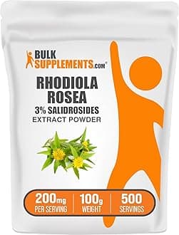 BulkSupplements.com Rhodiola Extract Powder - 3% Salidrosides, Rhodiola Crenualata Extract - Herbal Supplement, Gluten Free, 200mg per Serving, 100g (3.5 oz) (Pack of 1)