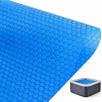 Hot Tub Bubble Blanket - 8 x 8 FT 16-Mil Square Pool Spa Solar Cover | Heavy Duty Floating Heat Retaining Thermal Blanket for Insulating Solar Heating