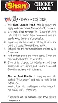 Shan Chicken Handi Recipe and Seasoning Mix 1.76 oz (50g) - Spice Powder for Juicy Chicken in Creamy Tomato Sauce - Suitable for Vegetarians - Airtight Bag in a Box (Pack of 24)