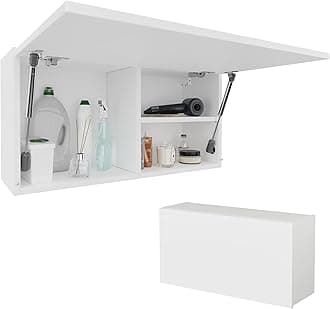 PLATAN ROOM Bathroom Cabinet 60/80/120 Wide Bathroom Furniture Bathroom Folding Wall Cabinet High Gloss Matt White (White Matt/White Matt, 80 x 40 x 25)