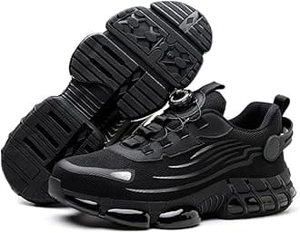 Steel Toe Shoes for Men Women Lightweight, Steel Toe Sneakers for Men Women Work Wide, Safety Air Cushioned Shoes