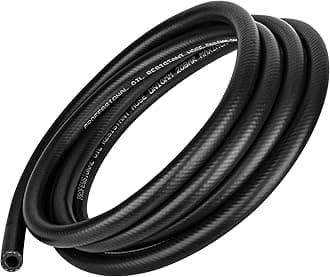 10 Feet NBR Fuel Line Hose Black Nylon Steel Oil Gas Fuel Line Hose 3/8 Inch Inside Diameter Suitable for Fuel Systems Engines Tube Hose