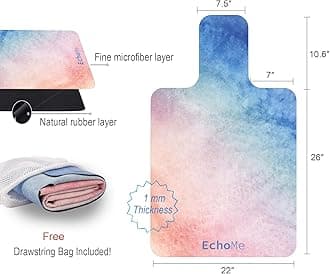 Echome Pilates Mat for Reformer, Non Slip Towel, Portable with Mesh Bag