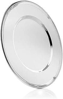 Zilverstad 7838230 Charger Plate Pearl, Steel, Silver, 33 x 33 x 1.3 cm