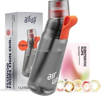 AMZN Flair Water Bottle (600 ml) for School, Sports, Gym | Includes 5 Sugar-Free Scented Pods & Straw | Water Bottle in Grey with Flavour - Also for Children, Boys, Girls