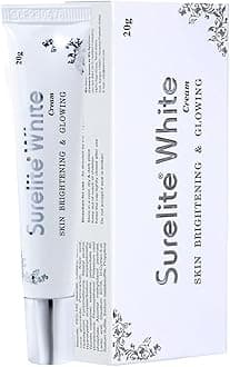 Revetime Medcutis Surelite White cream, Skin Lightening, Brightening Cream, Black Spots Removal, Treats Skin Problems like Sunburn, Scars, Age spots, Uneven coloring in women of various ages, 20gm